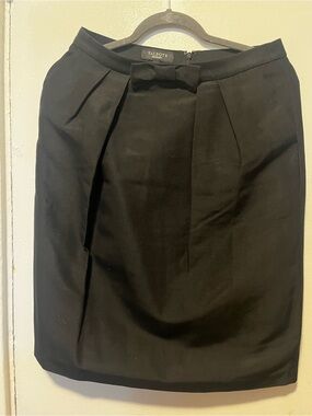 Talbots Black Bow-Neck Detail Top